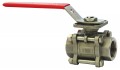 Dwyer WE02-EHD00 3-Piece Stainless Steel Ball Valve, 1&quot;, Manual Hand Lever-