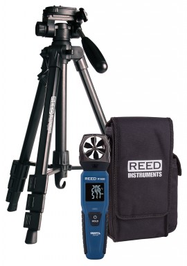 REED R1600-KIT Data Logging Smart Series Vane Anemometer with Tripod and Carrying Case-