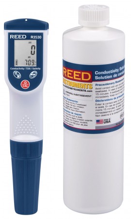 REED R3530-KIT Conductivity/TDS/Salinity Meter and Solution Kit-