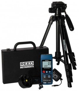 REED R4000SD-KIT2 Data Logging Vane Thermo-Anemometer with Tripod, SD Card and Power Adapter-