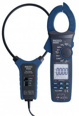 REED R5055-KIT True RMS AC/DC Clamp Meter with Flexible Current Probe Kit, 18&amp;quot;-